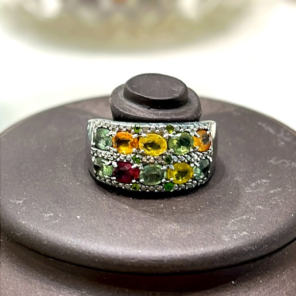 Genuine Sapphires 14KGP Ring - Picture 3 of 5